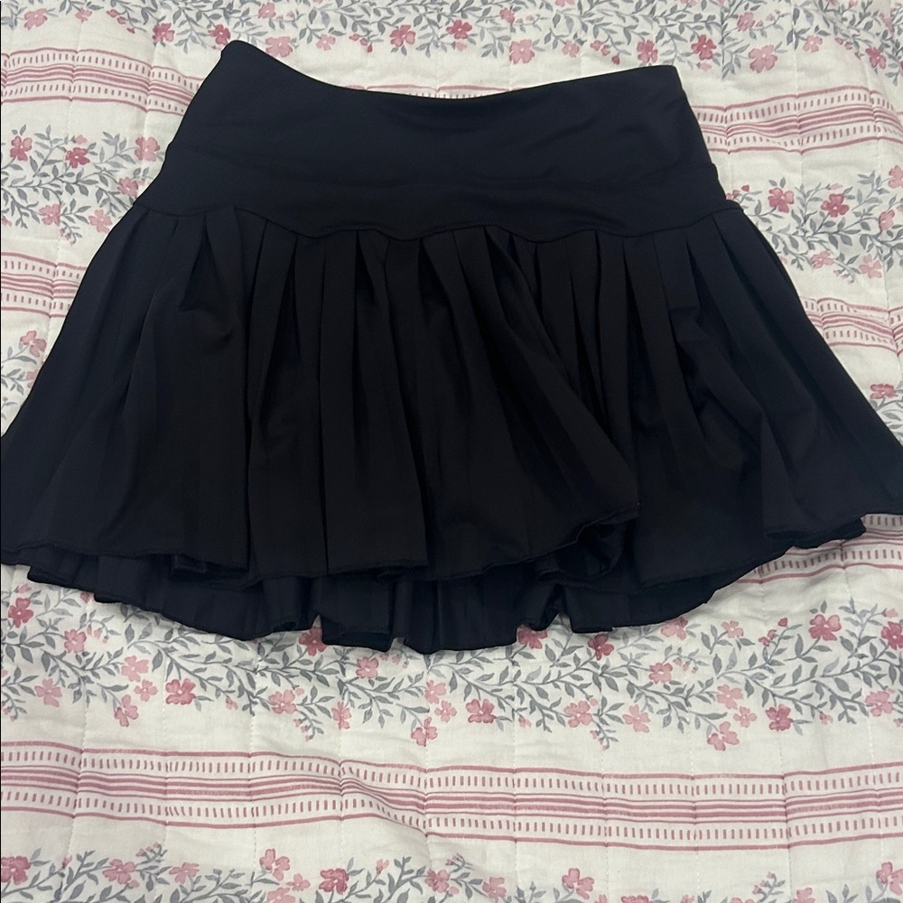 Gold Hinge Chic Black High-Low Skirt
